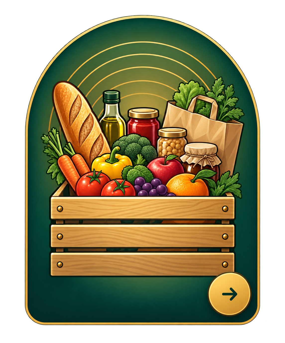 Food pantry staples and fresh produce for the Al-Maun Food Bank